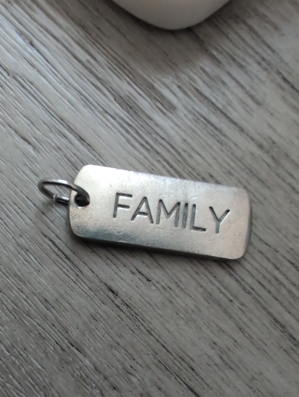 'FAMILY' Engraved Silver Tag Pendant - Origami Owl